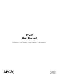 Thumbnail of document Manual - PT-405 Explosion Proof, Heavy Duty Pressure Transducer